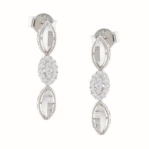 EARRINGS Full Stones SENZIO Collection White Gold K14 with Zircon Stones 5FAV.1219BOR - 59815
