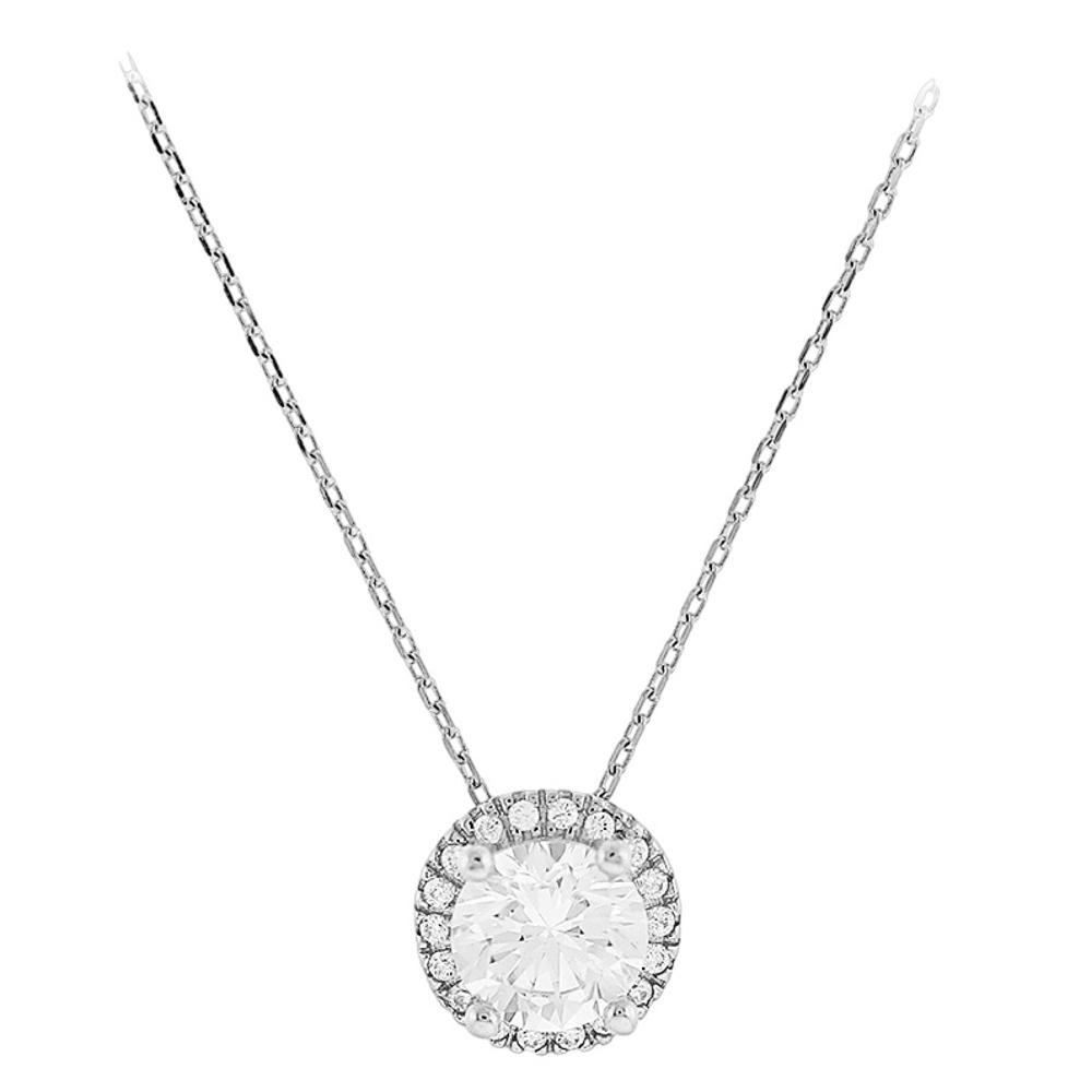 NECKLACE Rosette with Zircon 14K White Gold 5FAV.03.88133BC