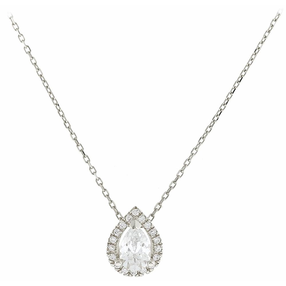 NECKLACE Rosette with Zircon 14K White Gold 5FAV.03.88189BC