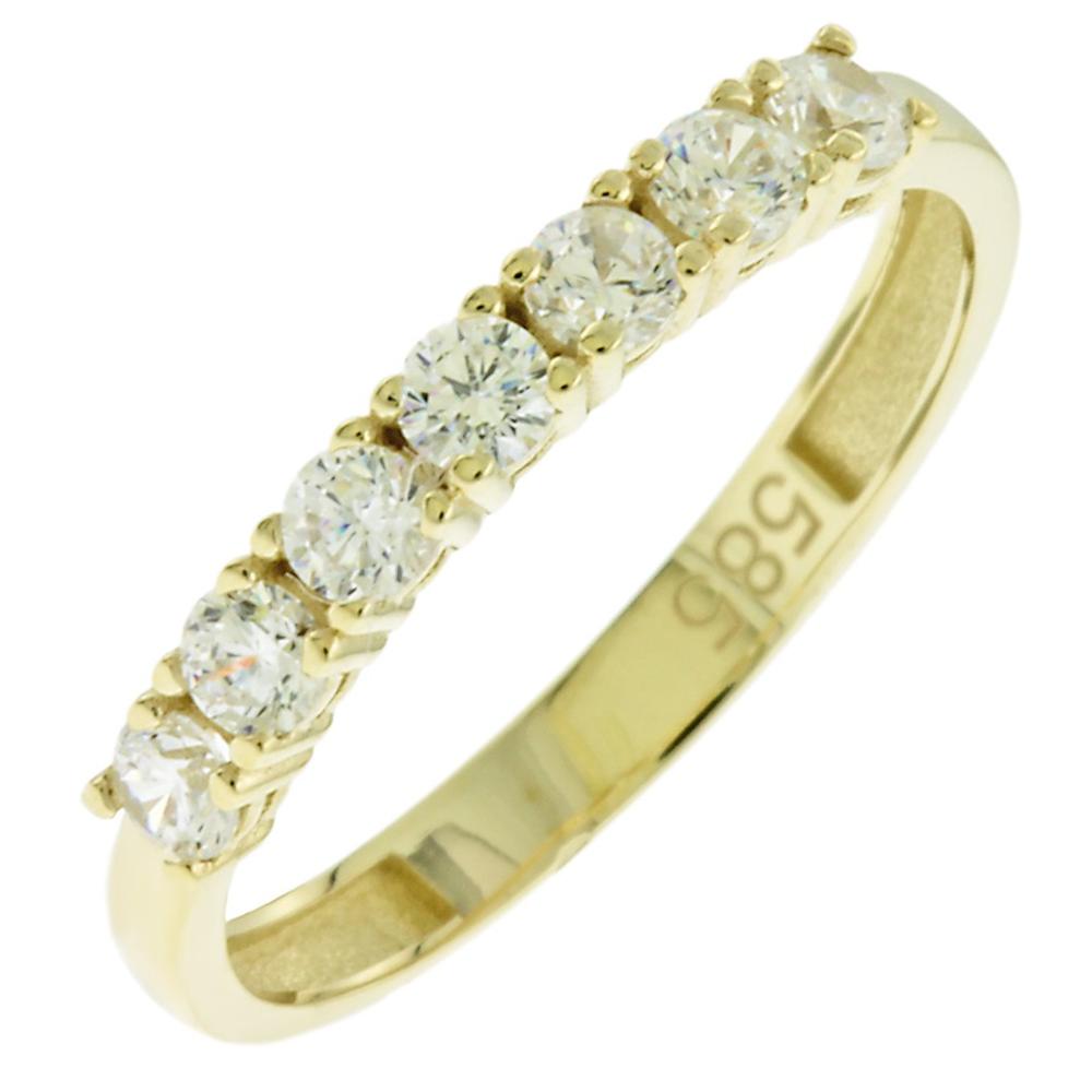 RING Row Yellow Gold K14 with Zircon Stones 5FAV.213R