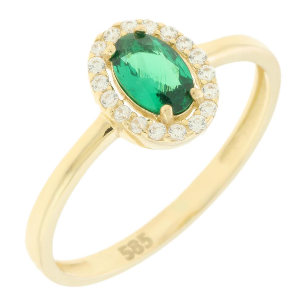 RING Rosette Yellow Gold K14 with Zircon Stones 5FAV.4180R