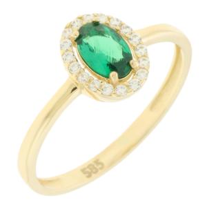 RING Rosette Yellow Gold K14 with Zircon Stones 5FAV.4180R - 38816