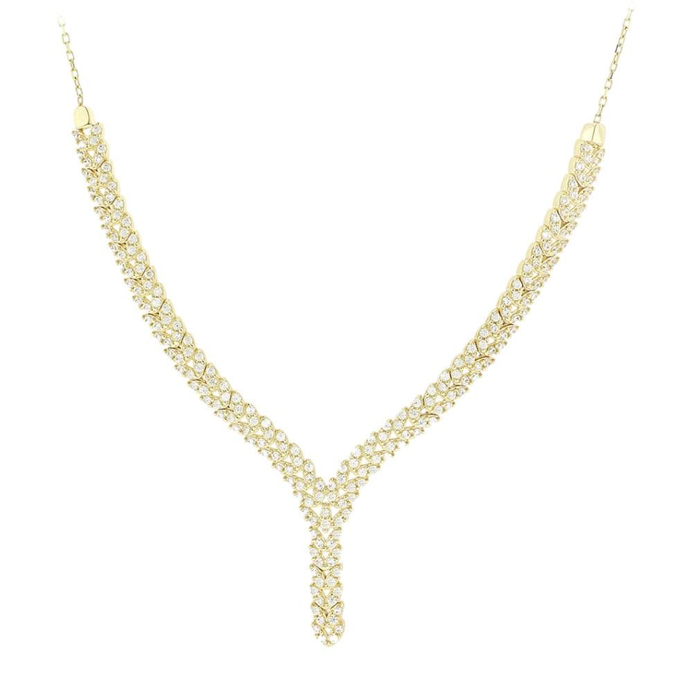 NECKLACE SENZIO Collection K14 Yellow Gold with Zircon Stones 5FAV.6552C