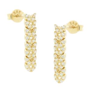 EARRINGS Dangle Full-Stone SENZIO K14 Yellow Gold with Zircon Stones 5FAV.6552OR - 55057