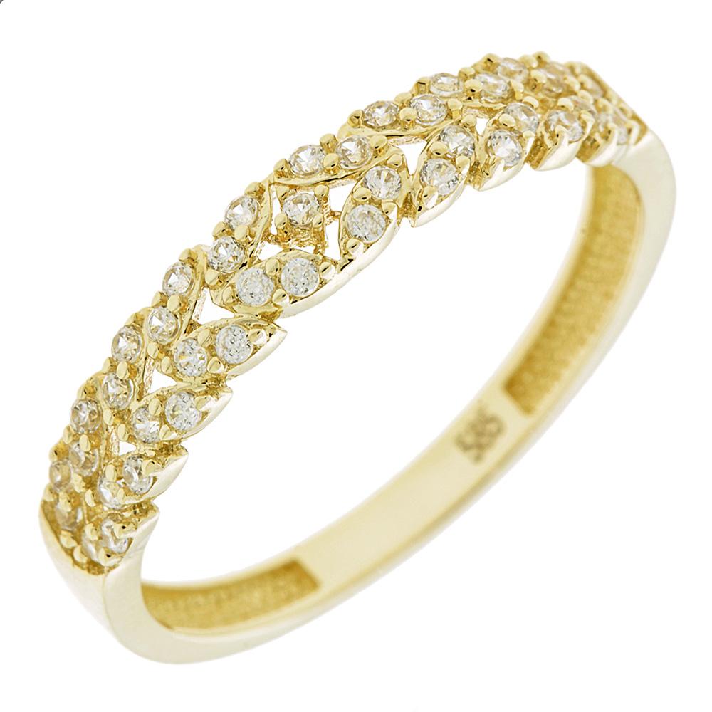 RING Fullstones Yellow Gold K14 with Zircon Stones 5FAV.6552R