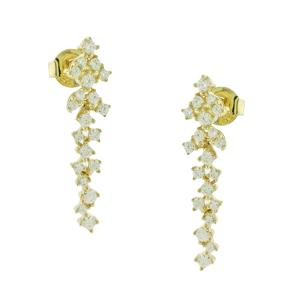 EARRINGS Fullstone Yellow Gold 14K with Zircon Stones 5FAV.88129OR - 13330