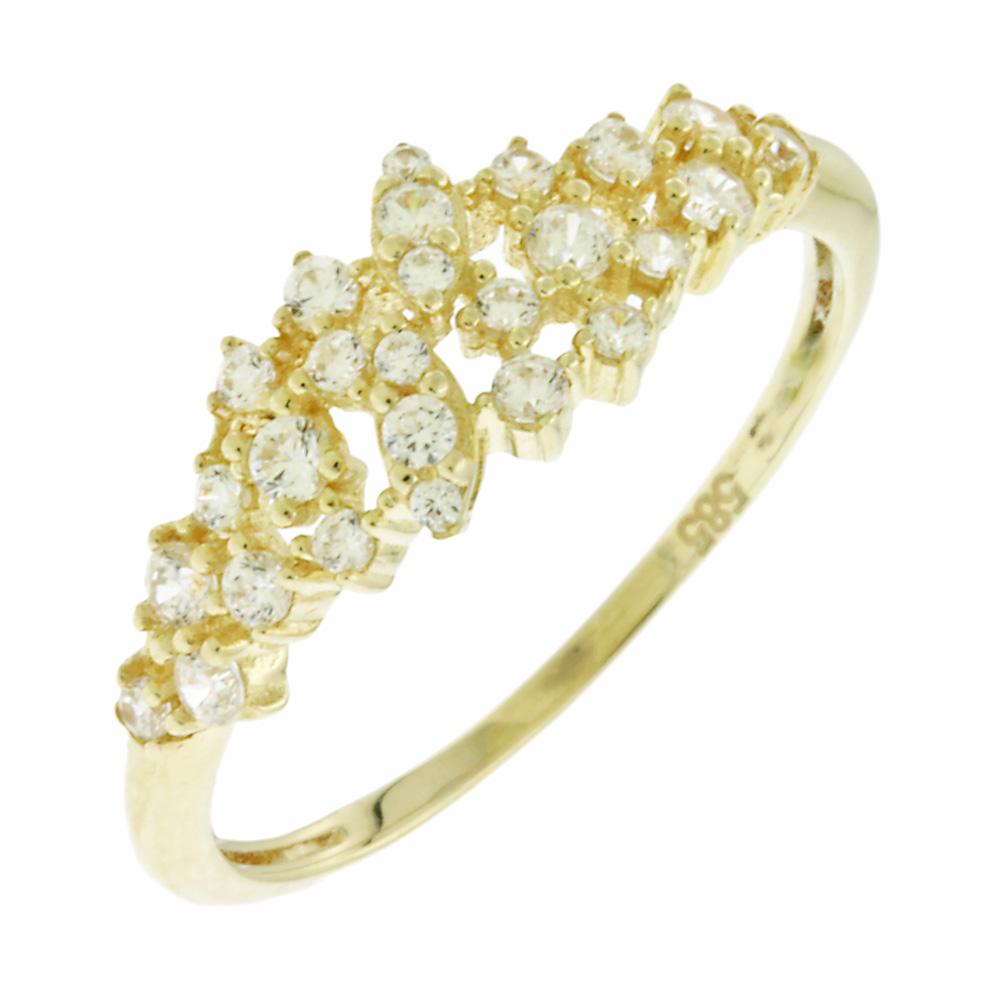 RING Fullstones Yellow Gold 14K with Zircon Stones 5FAV.88129R