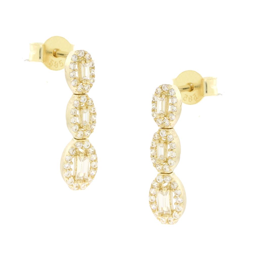 EARRINGS SENZIO Collection Yellow Gold 14K with Zircon Stones 5FAV.88152OR