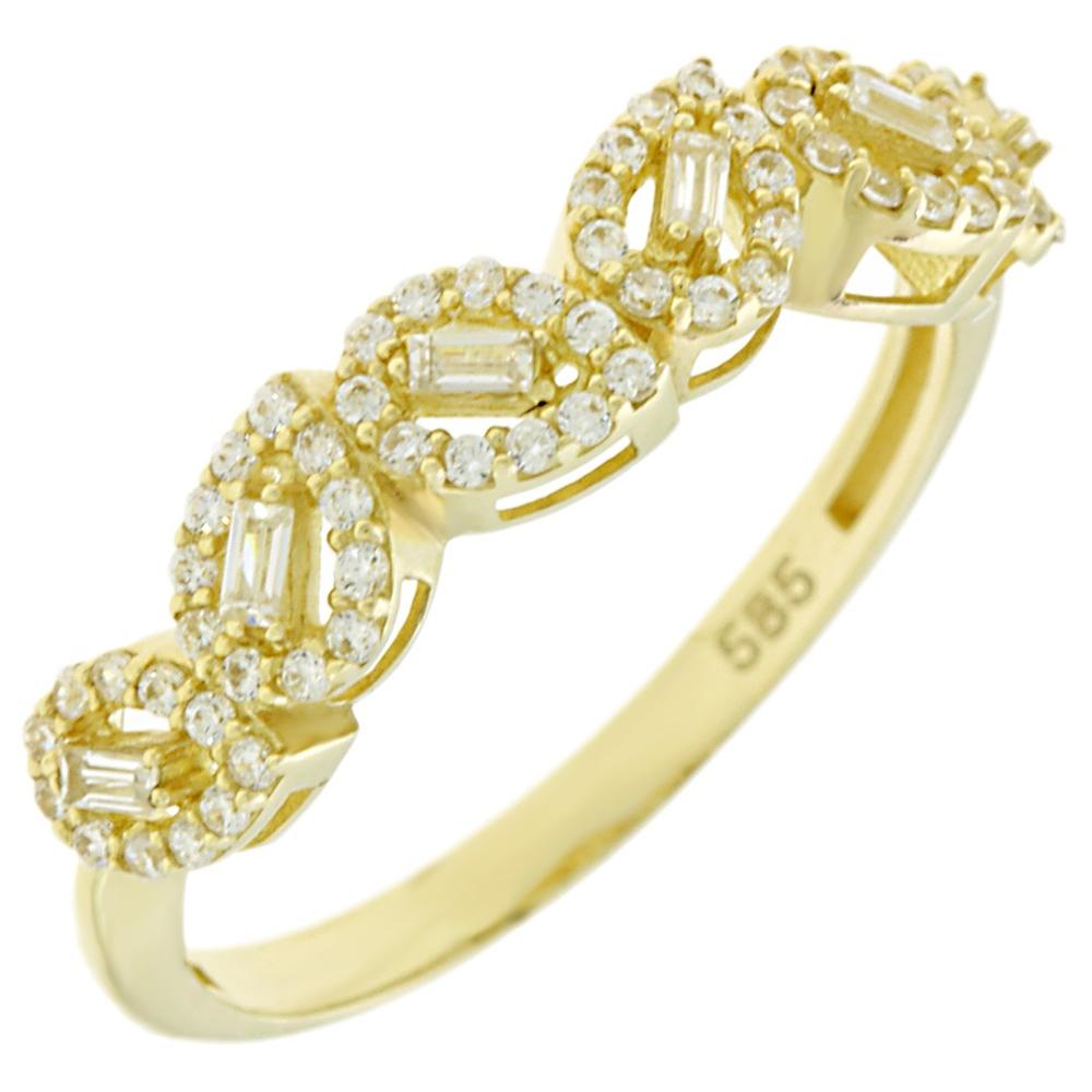 RING Full Stones SENZIO Yellow Gold K14 with Zircon Stones 5FAV.88203R