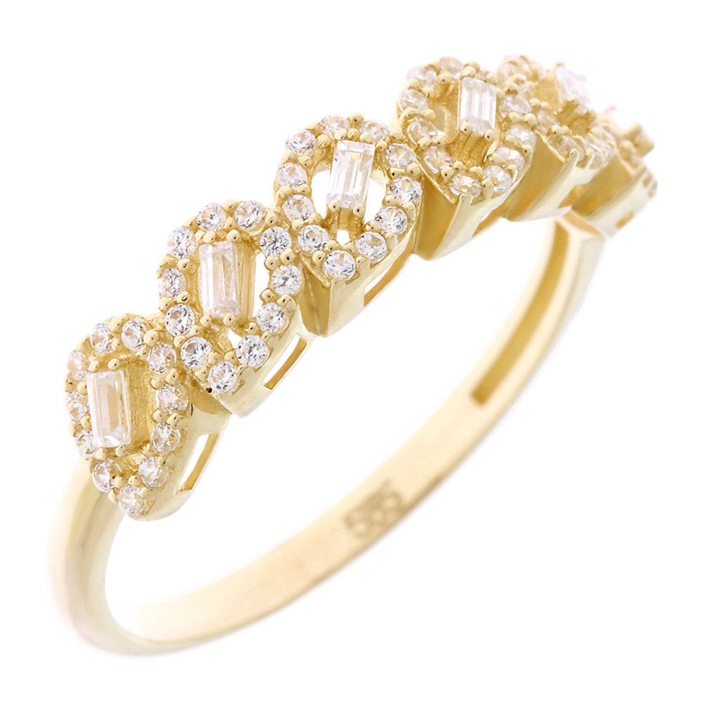 RING Fullstones Yellow Gold K14 with Zircon Stones 5FAV.88207R