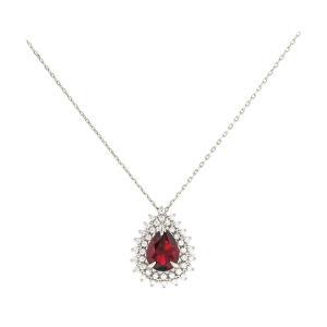 NECKLACE Rosette with Zircon in 14K White Gold 5FAV.882151BC - 14401