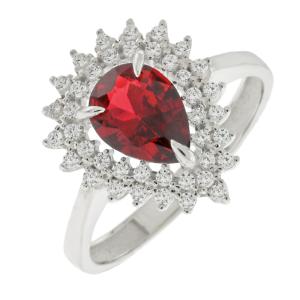 RING Rosette with Zircon in 14K White Gold 5FAV.882151BR - 14406