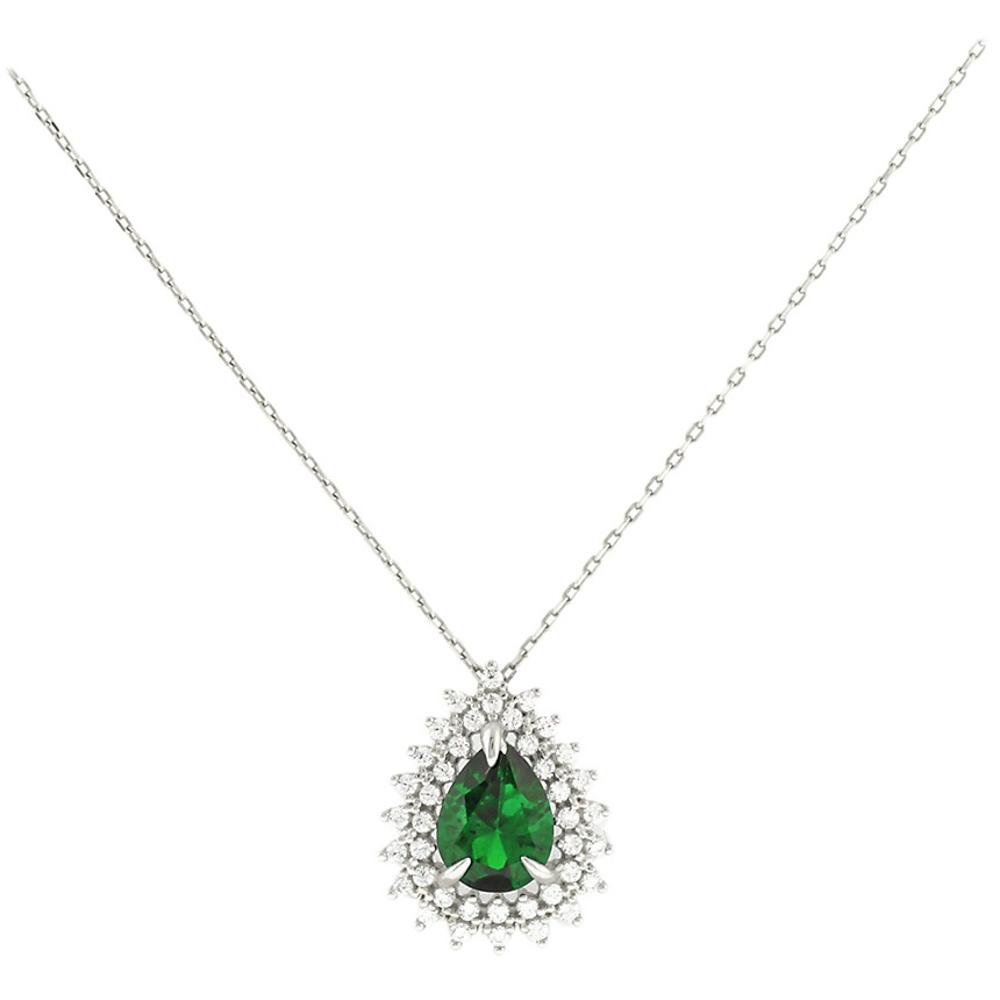 NECKLACE Rosette SENZIO with Zircon 14K White Gold 5FAV.882153BC