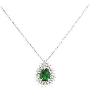 NECKLACE Rosette SENZIO with Zircon 14K White Gold 5FAV.882153BC - 15475