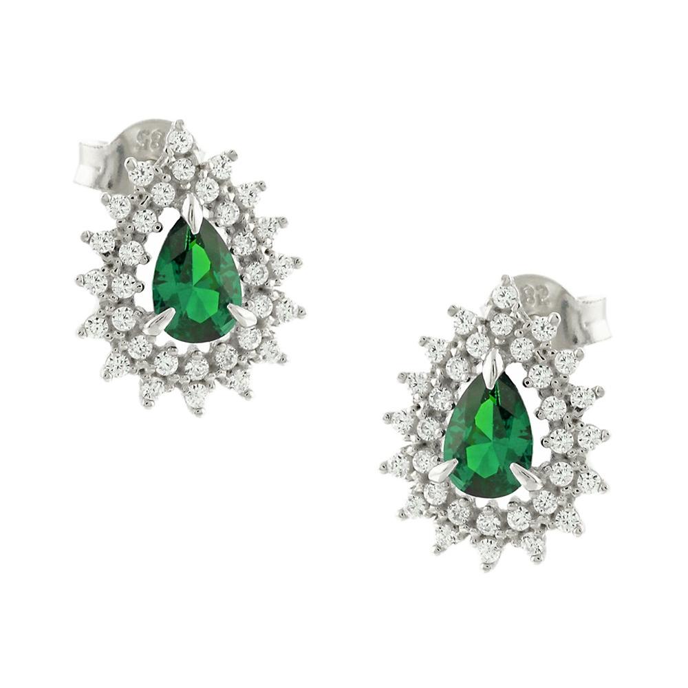 EARRINGS Rosette SENZIO with Zircon 14K White Gold 5FAV.882153BOR