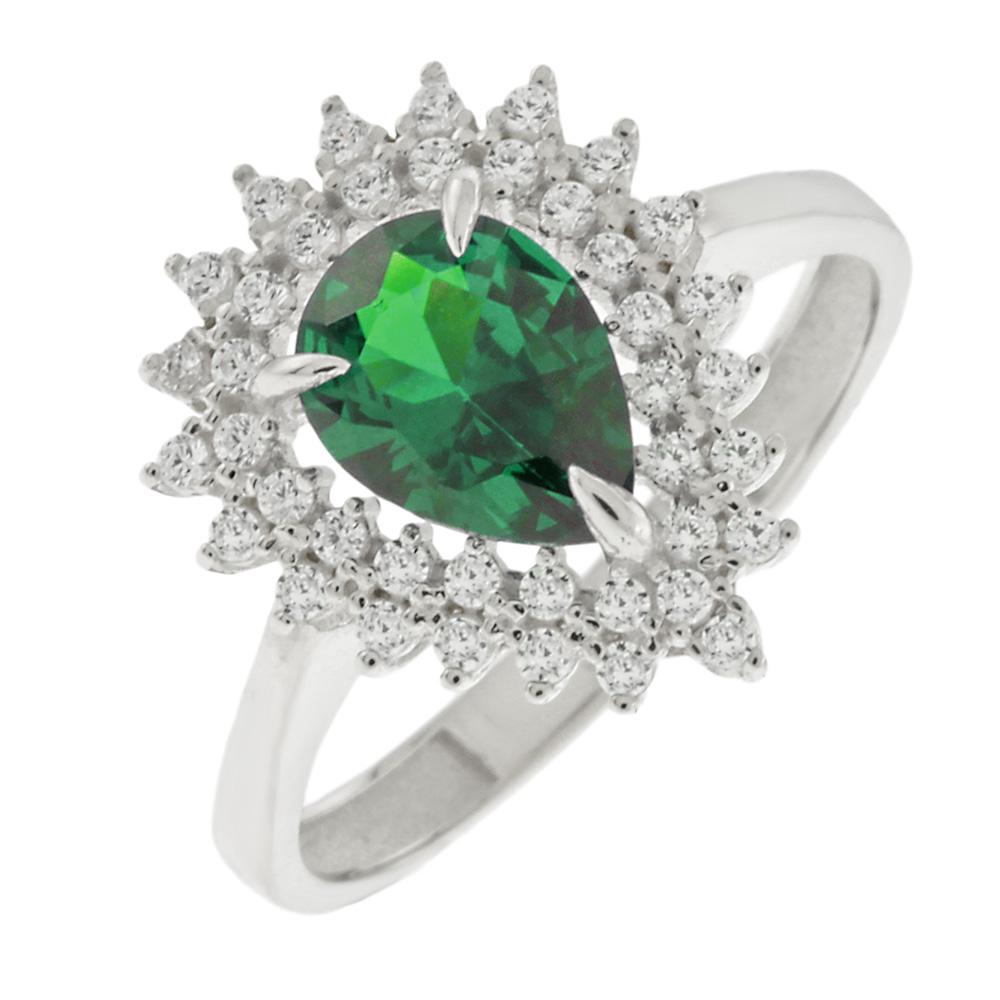 RING Rosette with Zircon in 14K White Gold 5FAV.882153BR