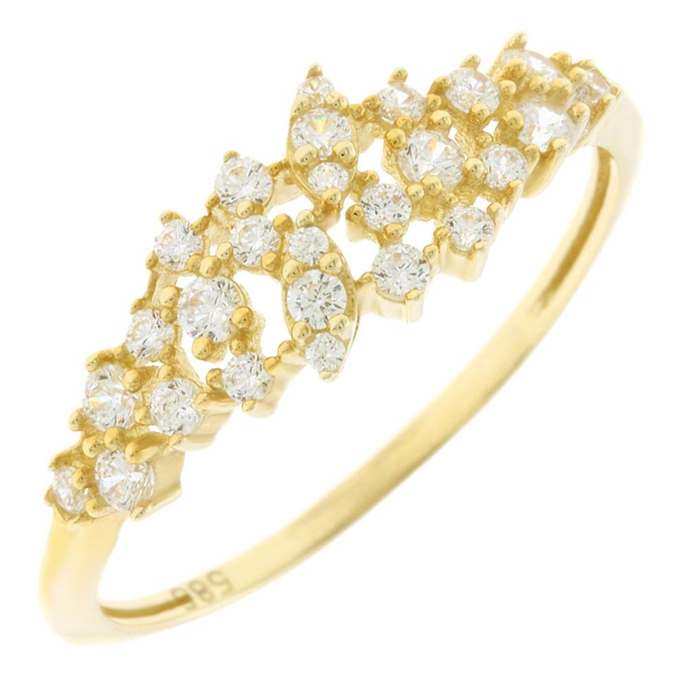 RING Full Stones SENZIO Yellow Gold K14 with Zircon Stones 5FAV.8868R