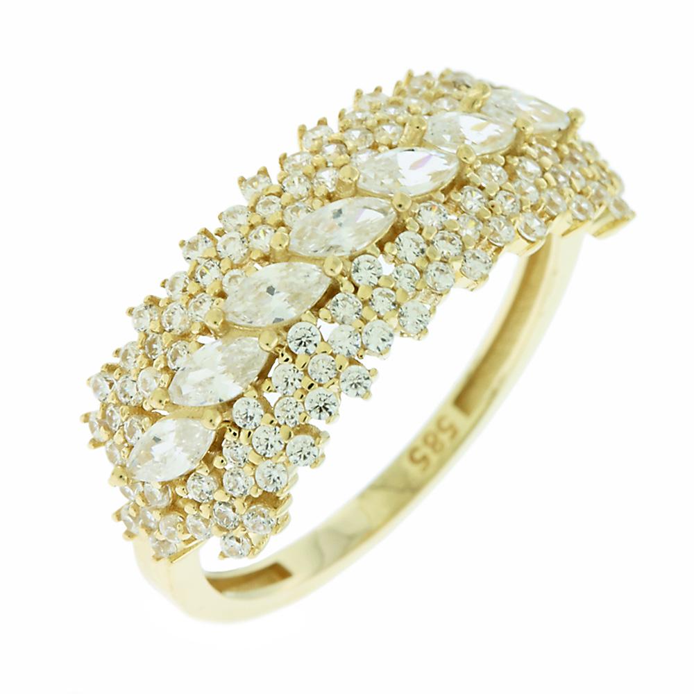 RING Yellow Gold 14K with Zircon Stones 5FAV.988102R