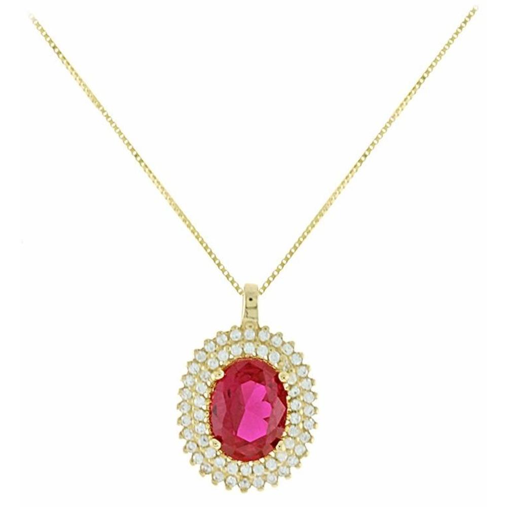 NECKLACE Rosette with Zircon in 14K Yellow Gold 5FM.01.2105C