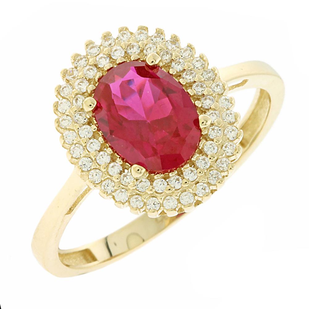 RING Rosette with Zircon in 14K Yellow Gold 5FM.01.2105R