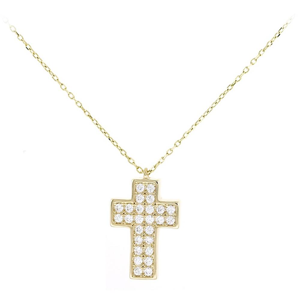 CROSS Yellow Gold with 14K Chain and Zircon 5FM.01.2168C