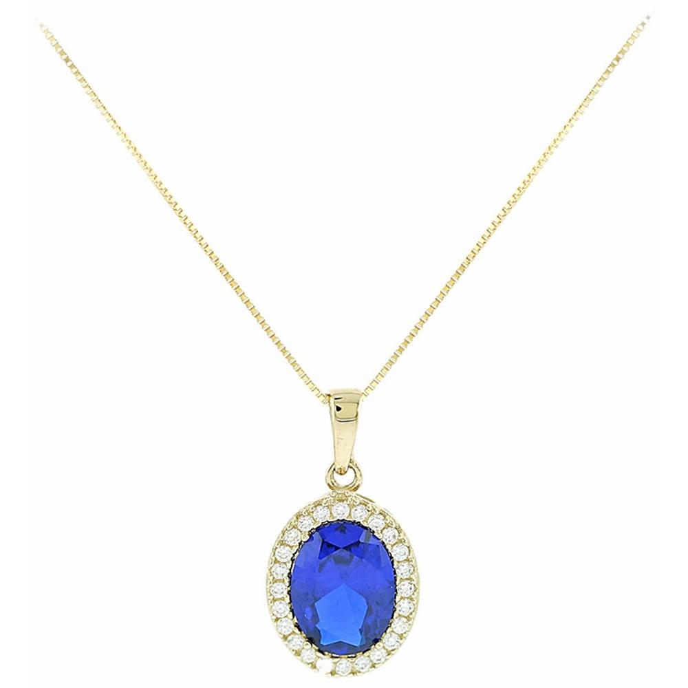 NECKLACE Rosette with Zircon in 14K Yellow Gold 5FM.02.103393C