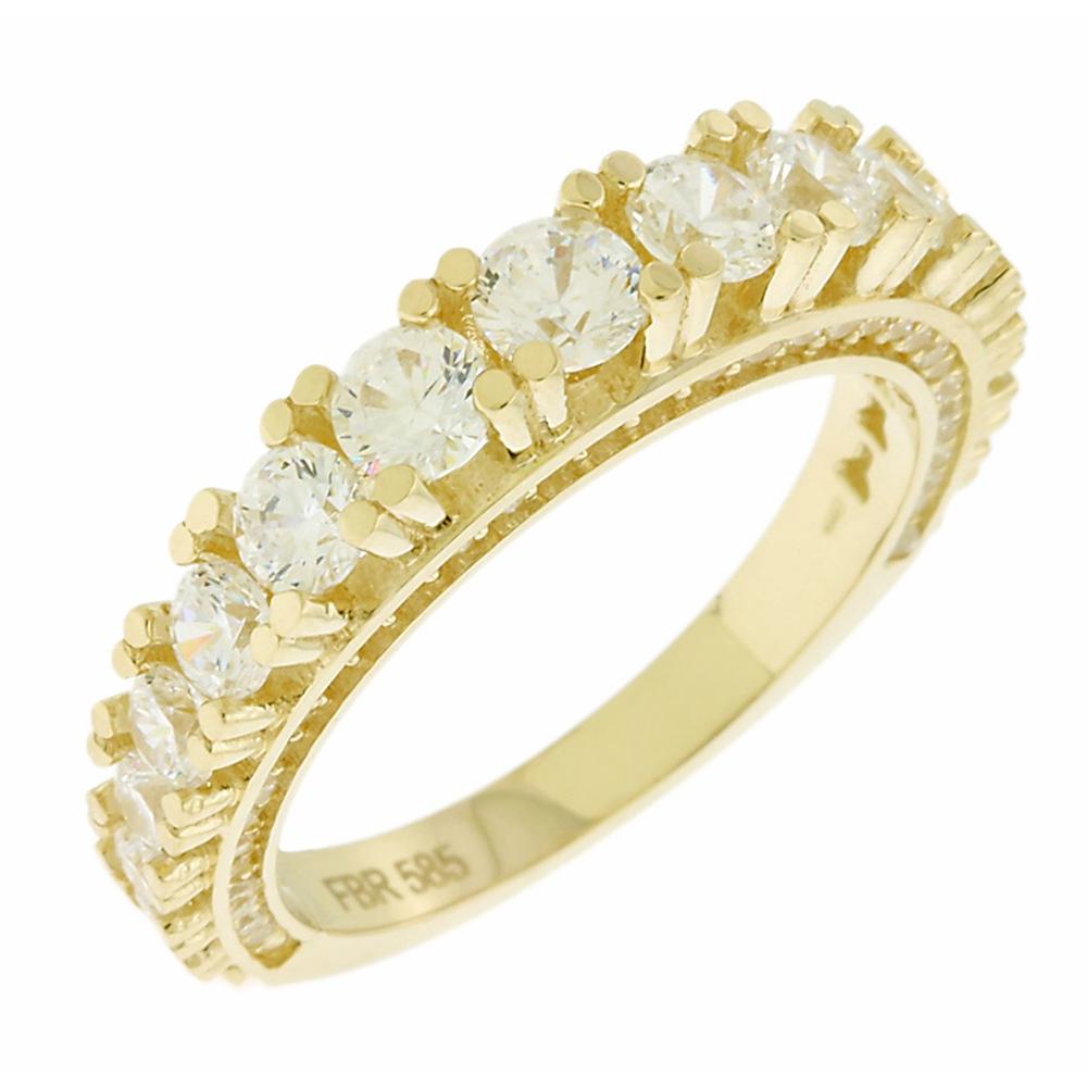 RING Row Yellow Gold 14K with Zircon Stones 5FM.02.85484R