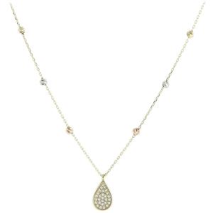 NECKLACE SENZIO Collection Yellow Gold K14 with Zircon Stones 5FM.04.47518C - 22111