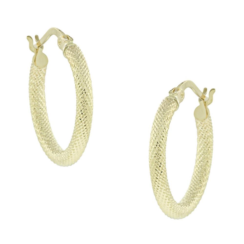 EARRINGS Hoops Forged SENZIO Collection in K14 Yellow Gold 5FM.11107OR