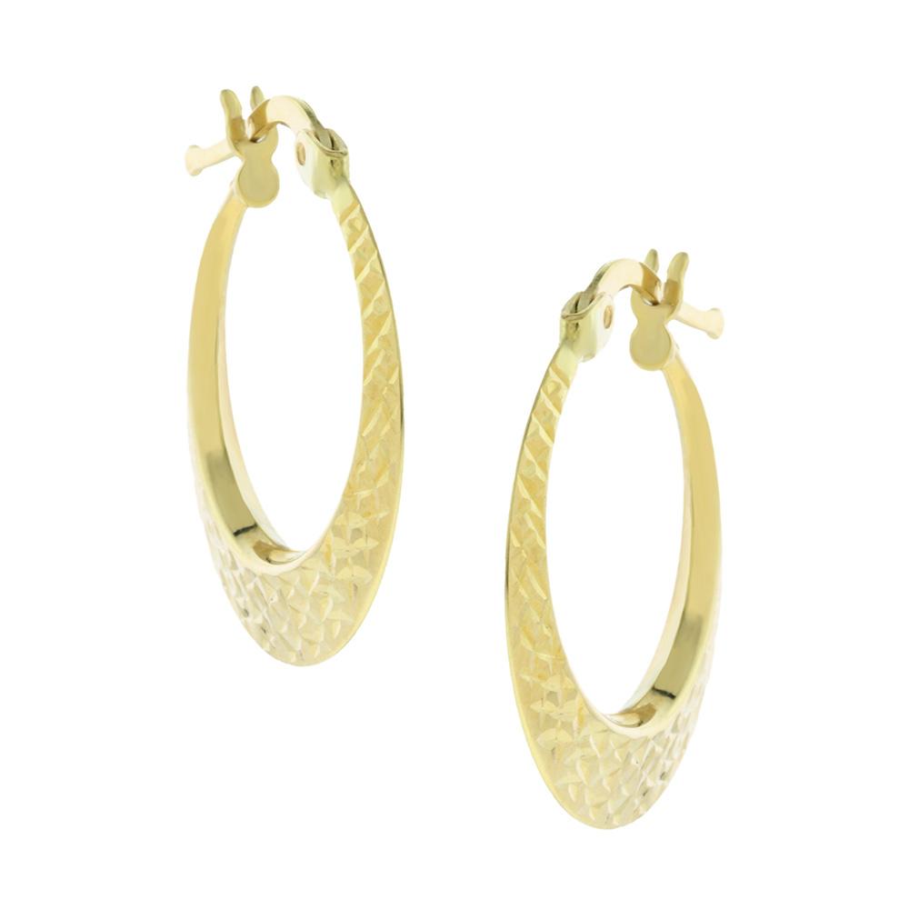 EARRINGS Hoops Forged SENZIO Collection in K14 Yellow Gold 5FM.11125OR