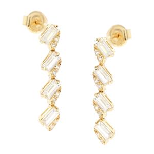 EARRINGS SENZIO Collection Yellow Gold K14 with Zircon Stones 5FM.19676OR - 39445