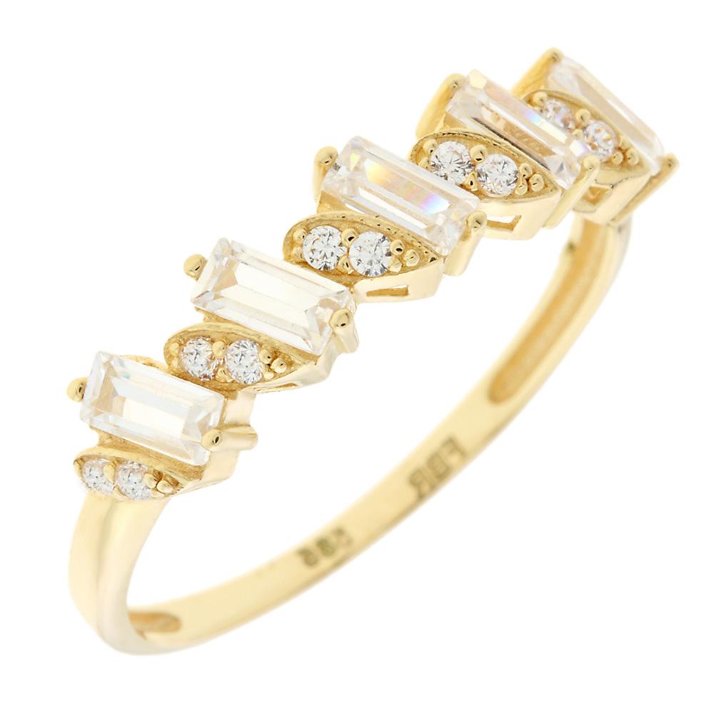 RING SENZIO Collection Yellow Gold K14 with Zircon Stones 5FM.19676R