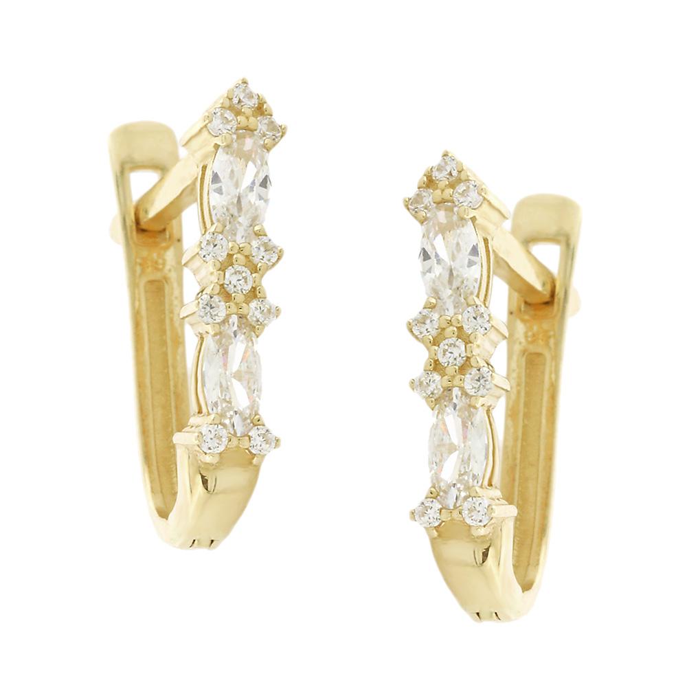 EARRINGS SENZIO Collection Yellow Gold K14 with Zircon Stones 5FM.19745OR