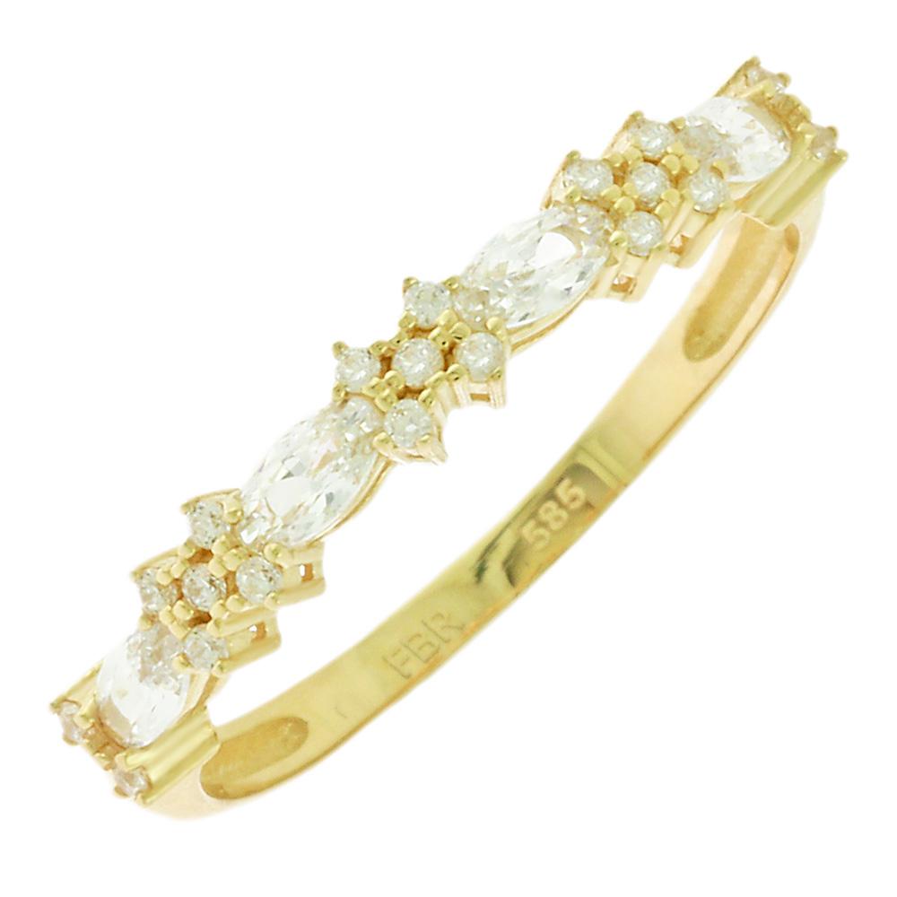 RING Row Yellow Gold K14 with Zircon Stones 5FM.19745R