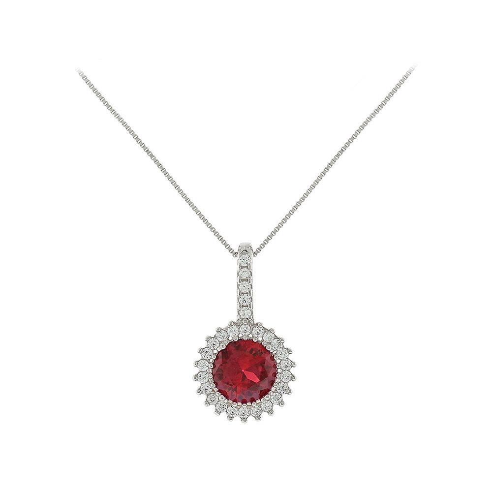 NECKLACE Rosette with Zircon in 14K White Gold 5FM.20554BC