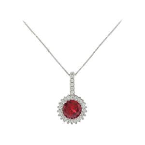 NECKLACE Rosette with Zircon in 14K White Gold 5FM.20554BC - 14499