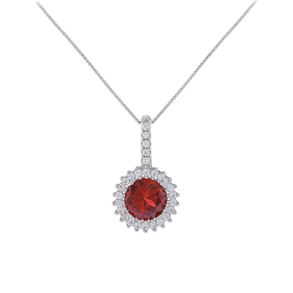 NECKLACE Rosette SENZIO Collection K14 White Gold with Zircon Stones 5FM.20555BC