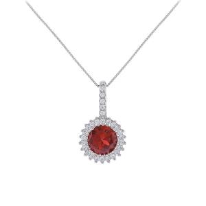 NECKLACE Rosette SENZIO Collection K14 White Gold with Zircon Stones 5FM.20555BC - 54402