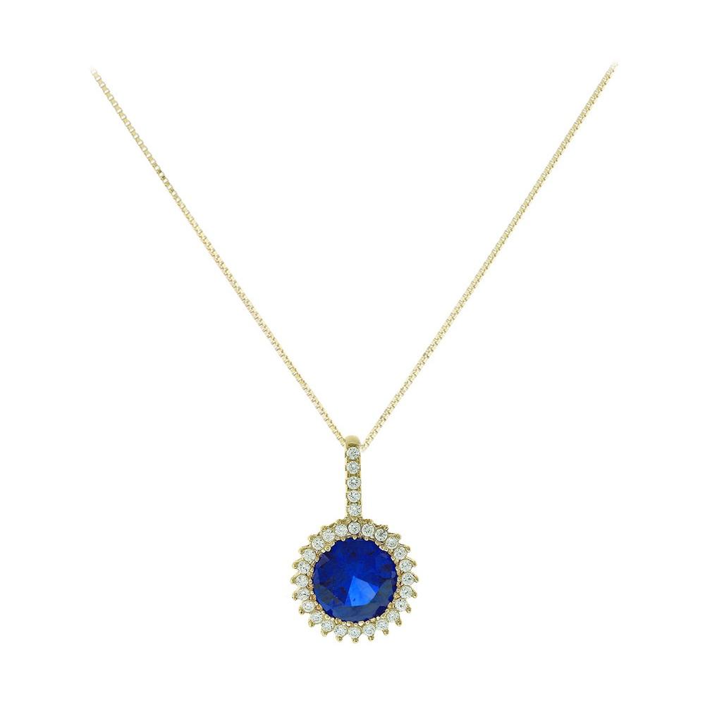 NECKLACE Rosette with Zircon in 14K Yellow Gold 5FM.20595C