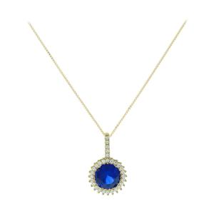 NECKLACE Rosette with Zircon in 14K Yellow Gold 5FM.20595C - 14504