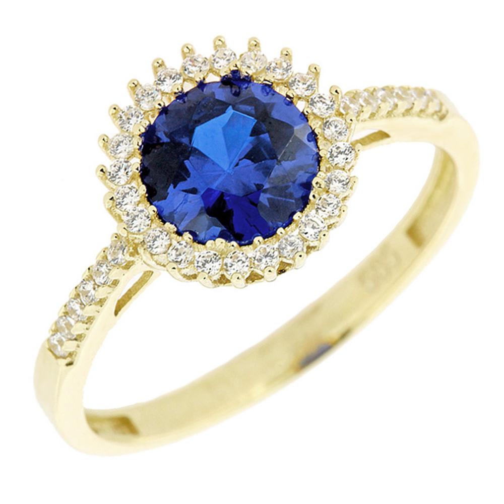 RING Rosette with Zircon in 14K Yellow Gold 5FM.20595R