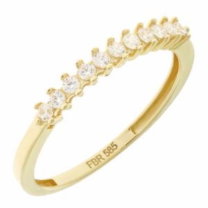 RING Row Yellow Gold K14 with Zircon Stones 5FM.22214R - 61029
