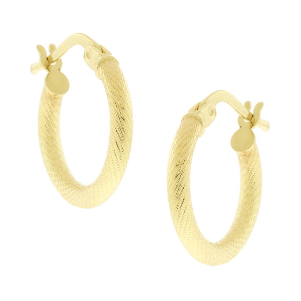 EARRINGS Hoops Forged SENZIO Collection in K14 Yellow Gold 5FM.2362OR