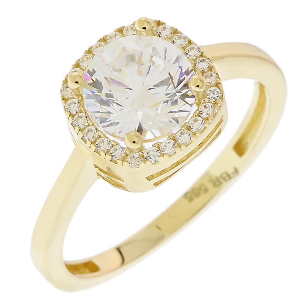 RING Rosette SENZIO Collection Yellow Gold K14 with Zircon Stones 5FM.2410R