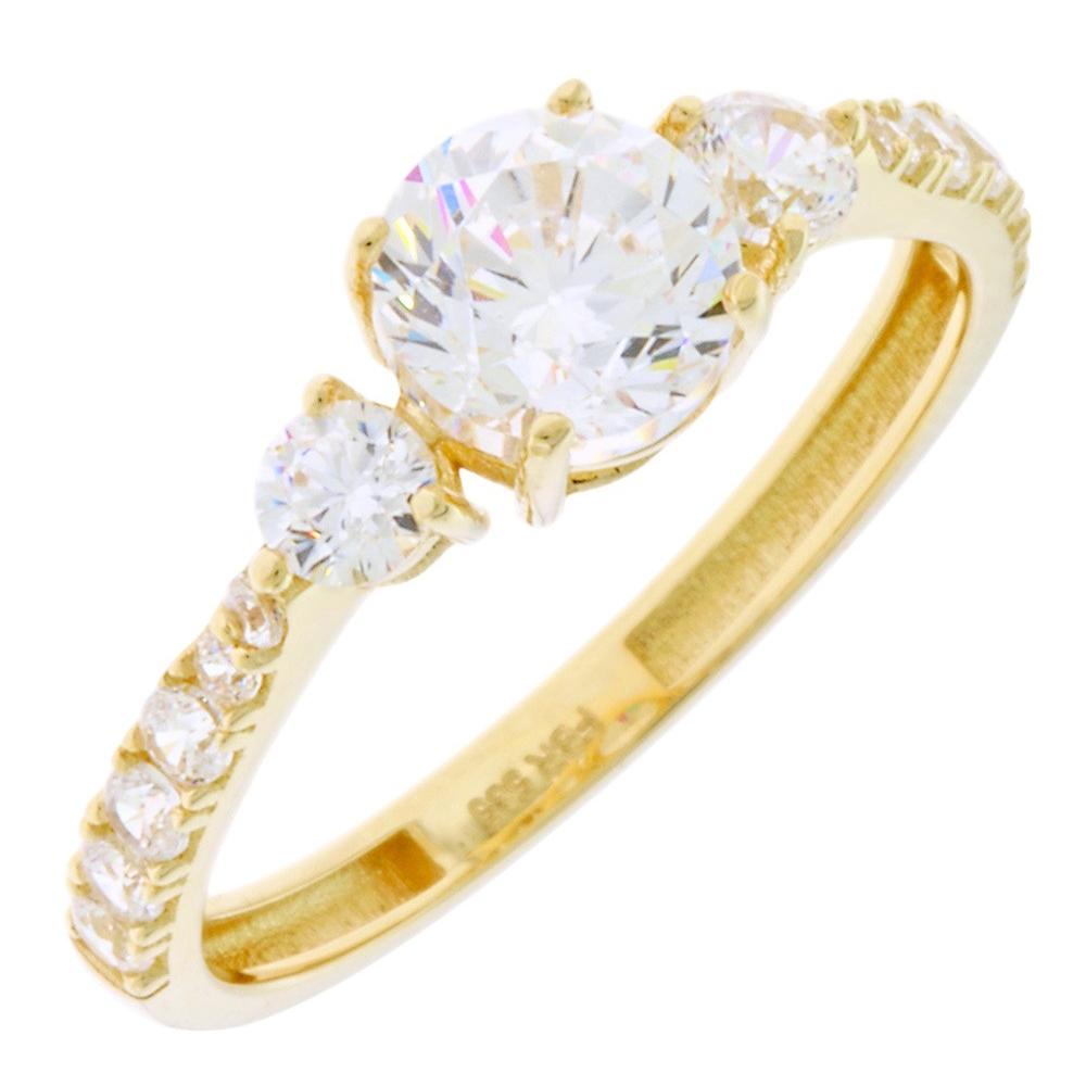 RING SENZIO Collection Yellow Gold K14 with Zircon Stones 5FM.4276R