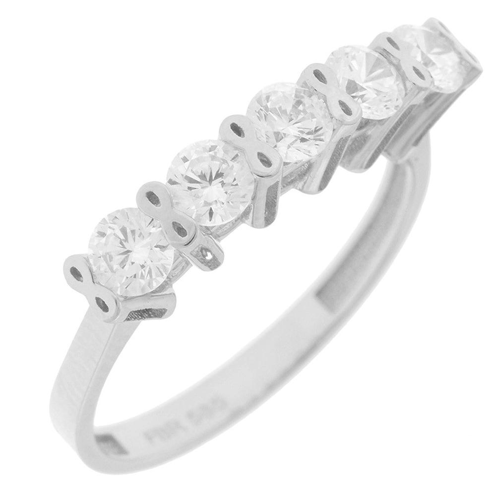 RING Row SENZIO Collection K14 White Gold with Zircon Stones 5FM.85117BR