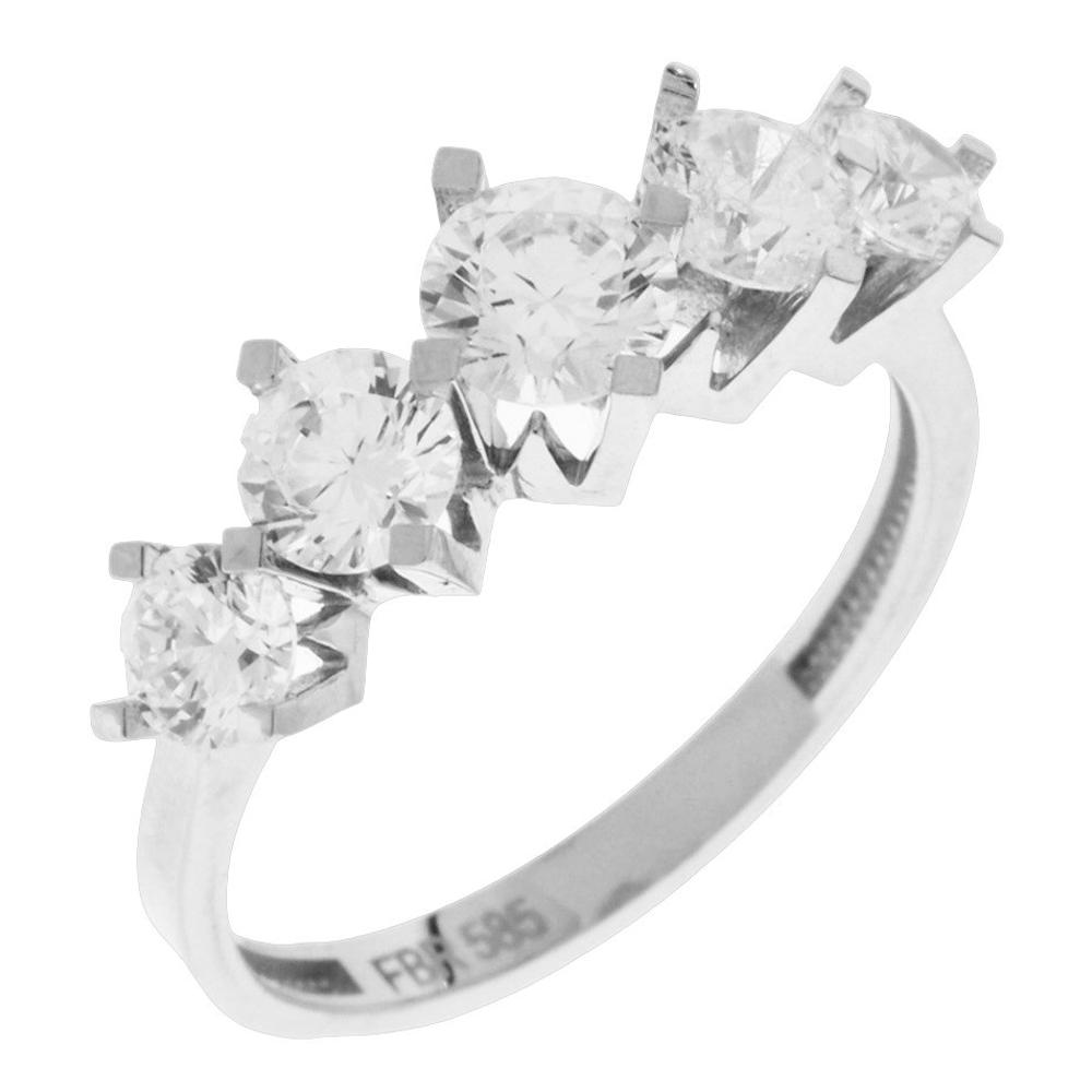 RING Row SENZIO Collection K14 White Gold with Zircon Stones 5FM.85146BR