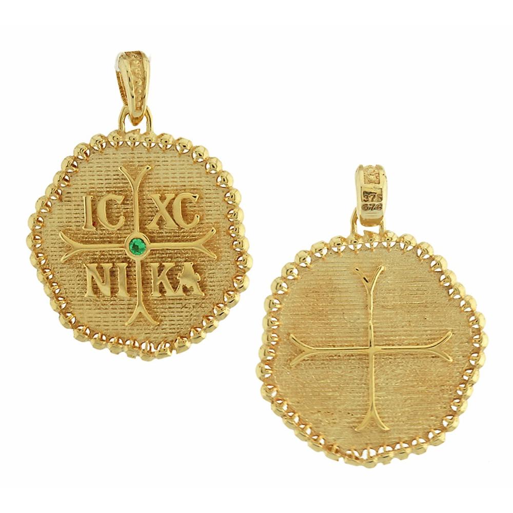 CHRISTIAN CHARMS Double Sided from K14 Yellow Gold with Zircon 5KR.02.D389P