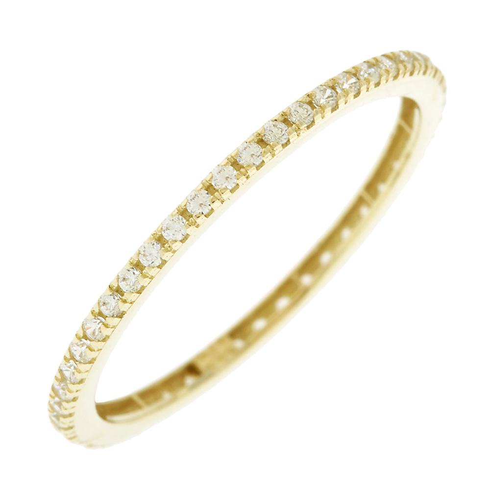 RING Row Yellow Gold K14 with Zircon Stones 5KR.54.25R