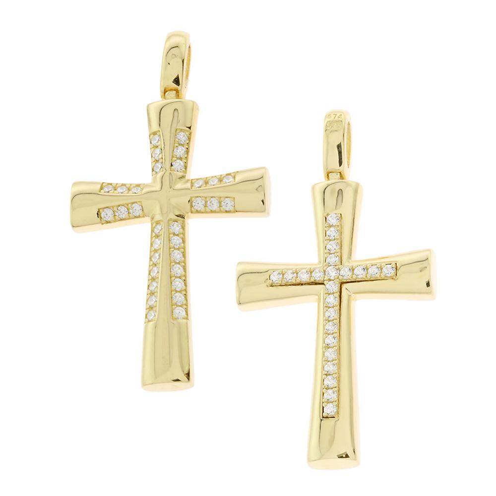 CROSS Women's Double Sided SENZIO Collection K14 Yellow Gold with Zircon Stones 5KR.D1140CR